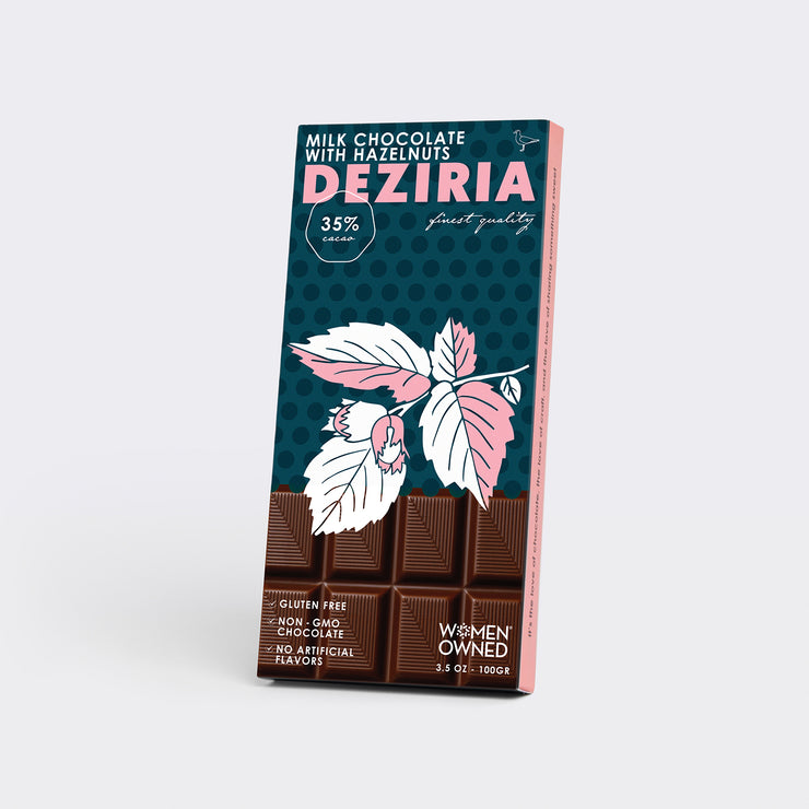 35% Milk Chocolate w/ Hazelnuts - Pack of 10